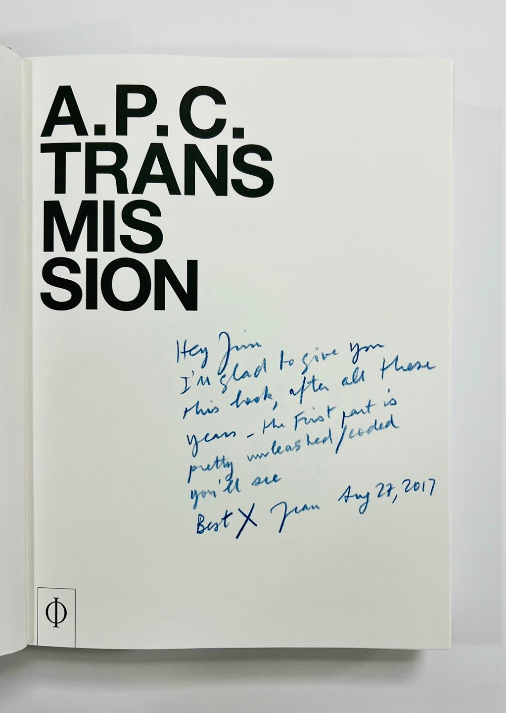 TOUITOU, Jean. A.P.C. Transmission.