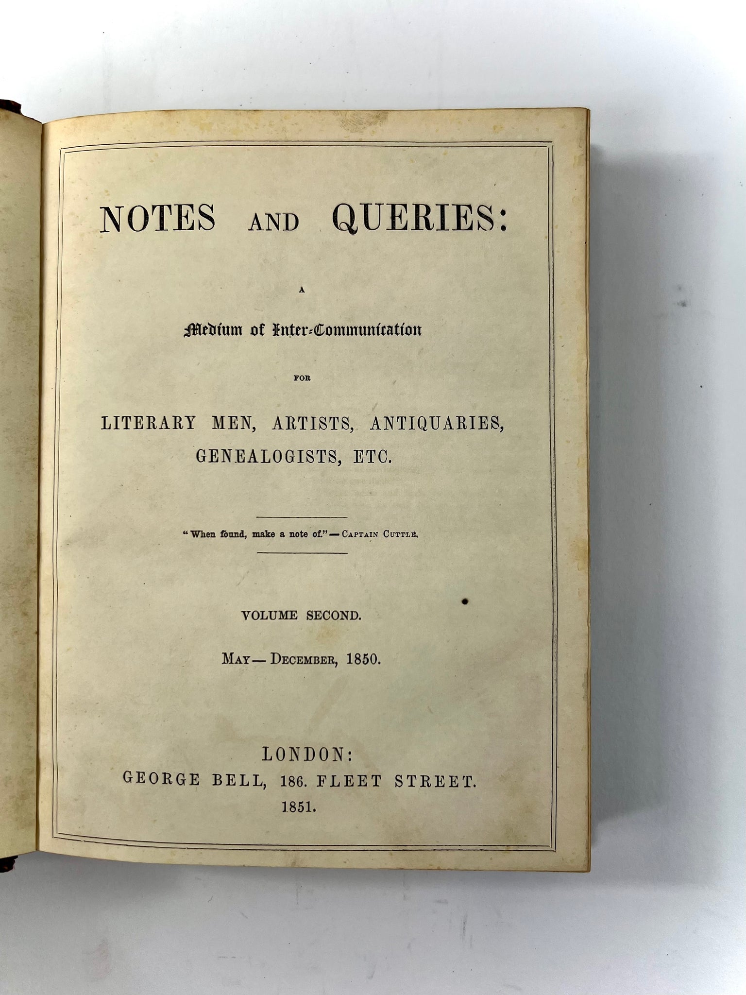 THOMS, William John, ed. Notes and Queries.