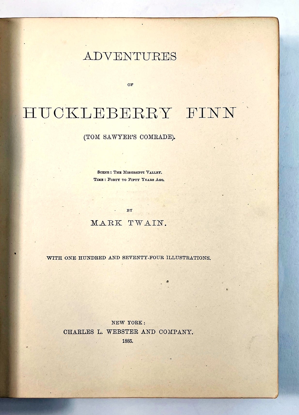 TWAIN, Mark. Adventures of Huckleberry Finn (Tom Sawyer's Comrade)