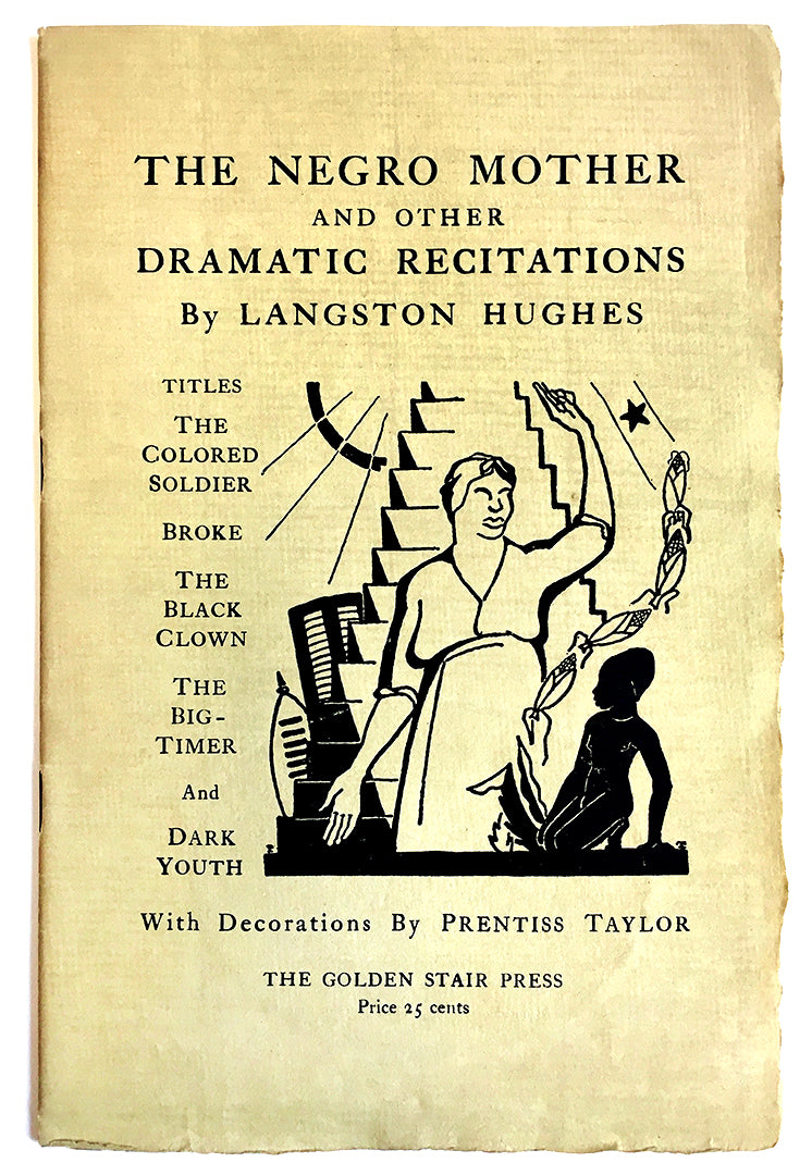 First Edition of Langston Hughes' The Negro Mother, inscribed to the illustrator
